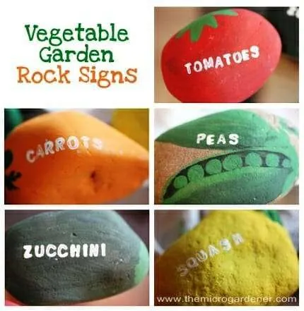 Vegetable Garden Rock Signs | The Micro Gardener