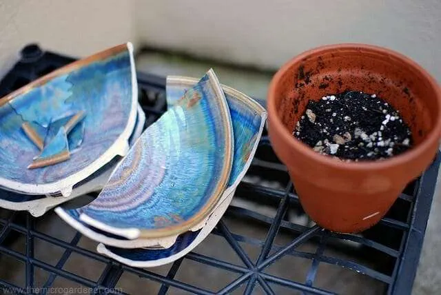 Raw materials that can be upcycled for mosaic garden art. | The Micro Gardener
